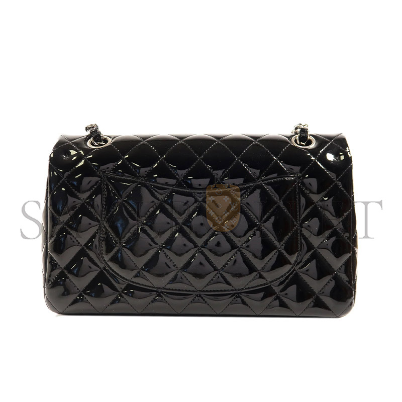 Ch*el master jumbo classic patent double flap black leather shoulder bag a01112 (25*15.5*6.5cm)